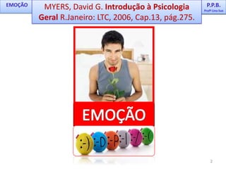 P.P.B.Profª Lina SueP.P.B.Profª Lina SueEMOÇÃOMYERS, David G. Introdução à Psicologia Geral R.Janeiro: LTC, 2006, Cap.13, pág.275.EMOÇÃO2