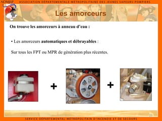 23
Les amorceurs
On trouve les amorceurs à anneau d’eau :
• Les amorceurs automatiques et débrayables :
Sur tous les FPT ou MPR de génération plus récentes.
+ +
 