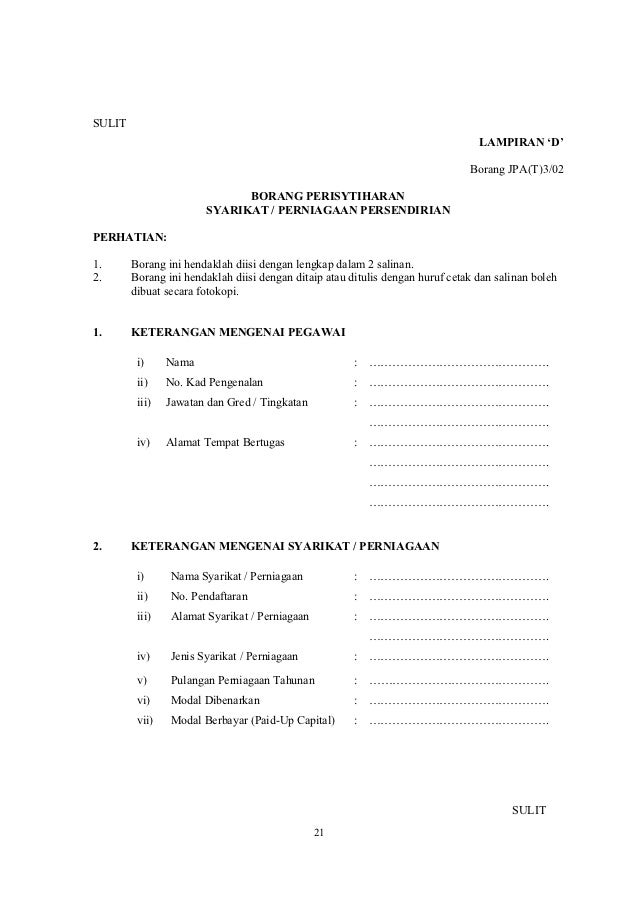 Format Surat Akuan Sumpah Perniagaan