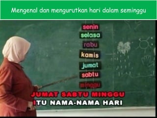 Mengenal dan mengurutkan hari dalam seminggu 