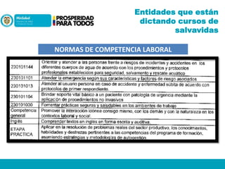 Entidades que están
dictando cursos de
salvavidas
NORMAS DE COMPETENCIA LABORAL

 