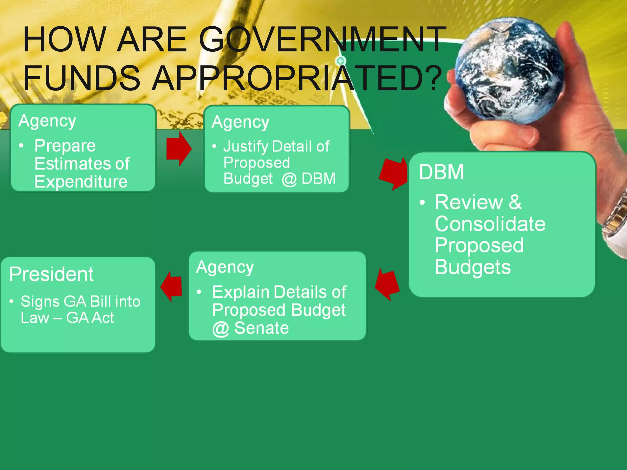 HOW ARE GOVERNMENT FUNDS APPROPRIATED? 