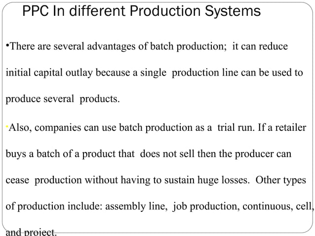 planning of the manufacturing process unit | PPT