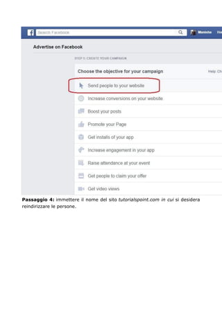 Passaggio 4: immettere il nome del sito tutorialspoint.com in cui si desidera
reindirizzare le persone.
 