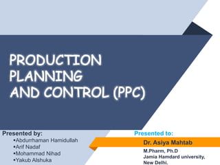 Production Planning and Control in Pharmaceutical Industry | PPTX