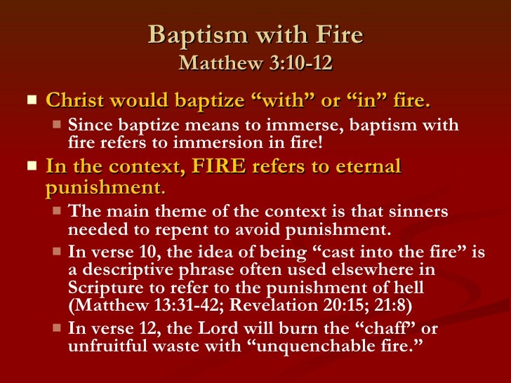 Baptism of Holy Spirit and of Fire