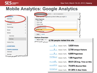 New York | March 19–23, 2012 | #sesny


Mobile Analytics: Google Analytics
 
