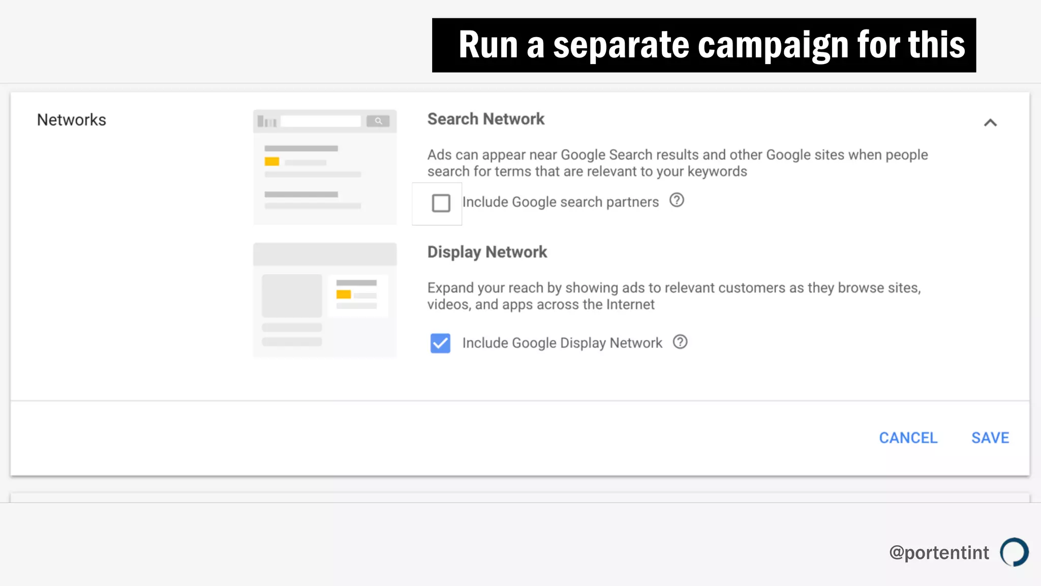 @portentint
Run a separate campaign for this
 