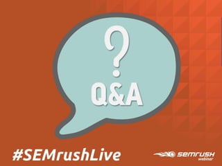 GET A FREE TRIAL
OF SEMRUSH TODAY!
@paulklebanov
 