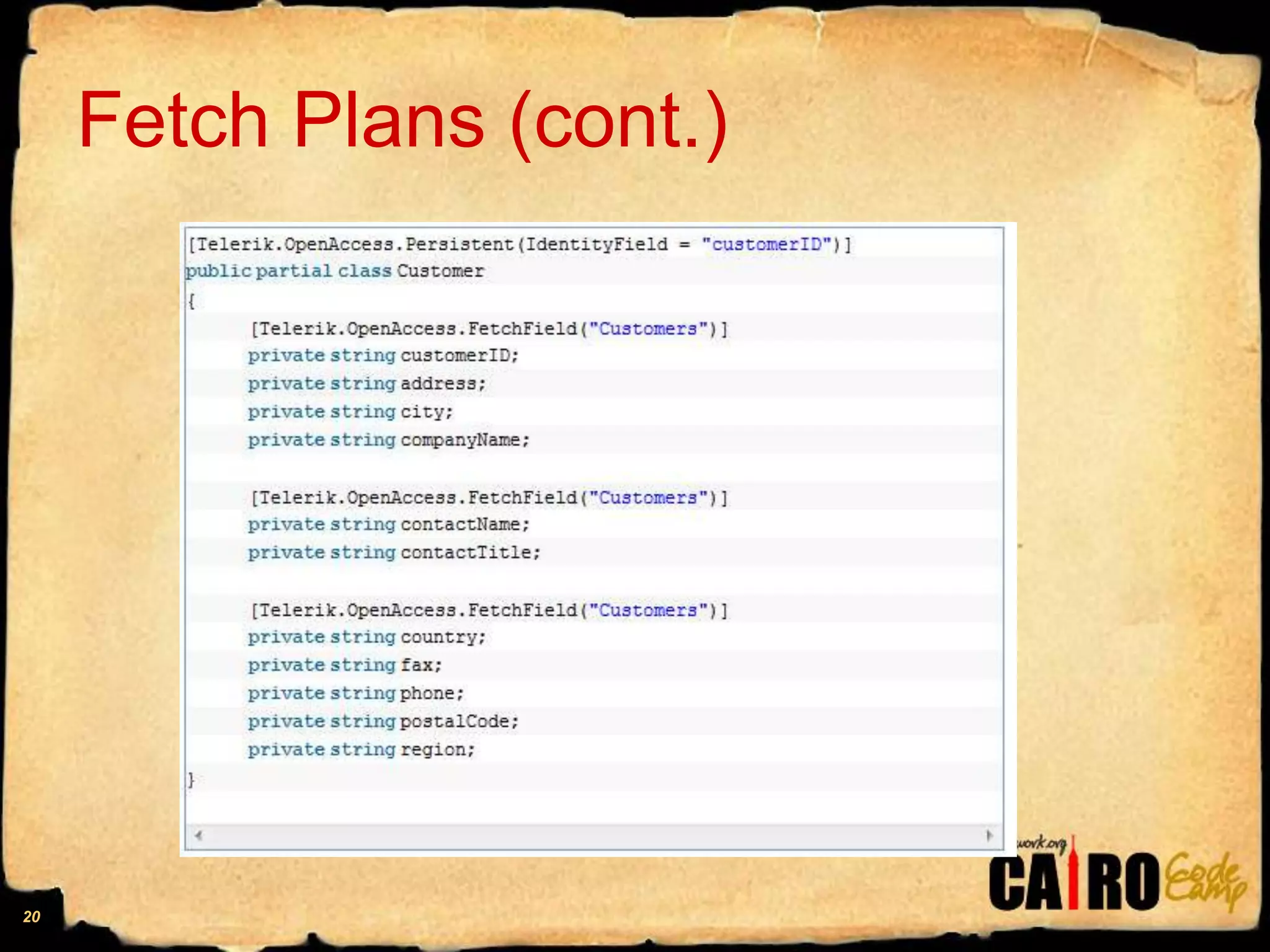 Fetch Plans (cont.)20