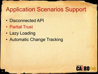 Application Scenarios SupportDisconnected APIPartial TrustLazy LoadingAutomatic Change Tracking29