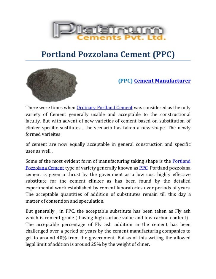 ppc cement manufacturer ppc full form