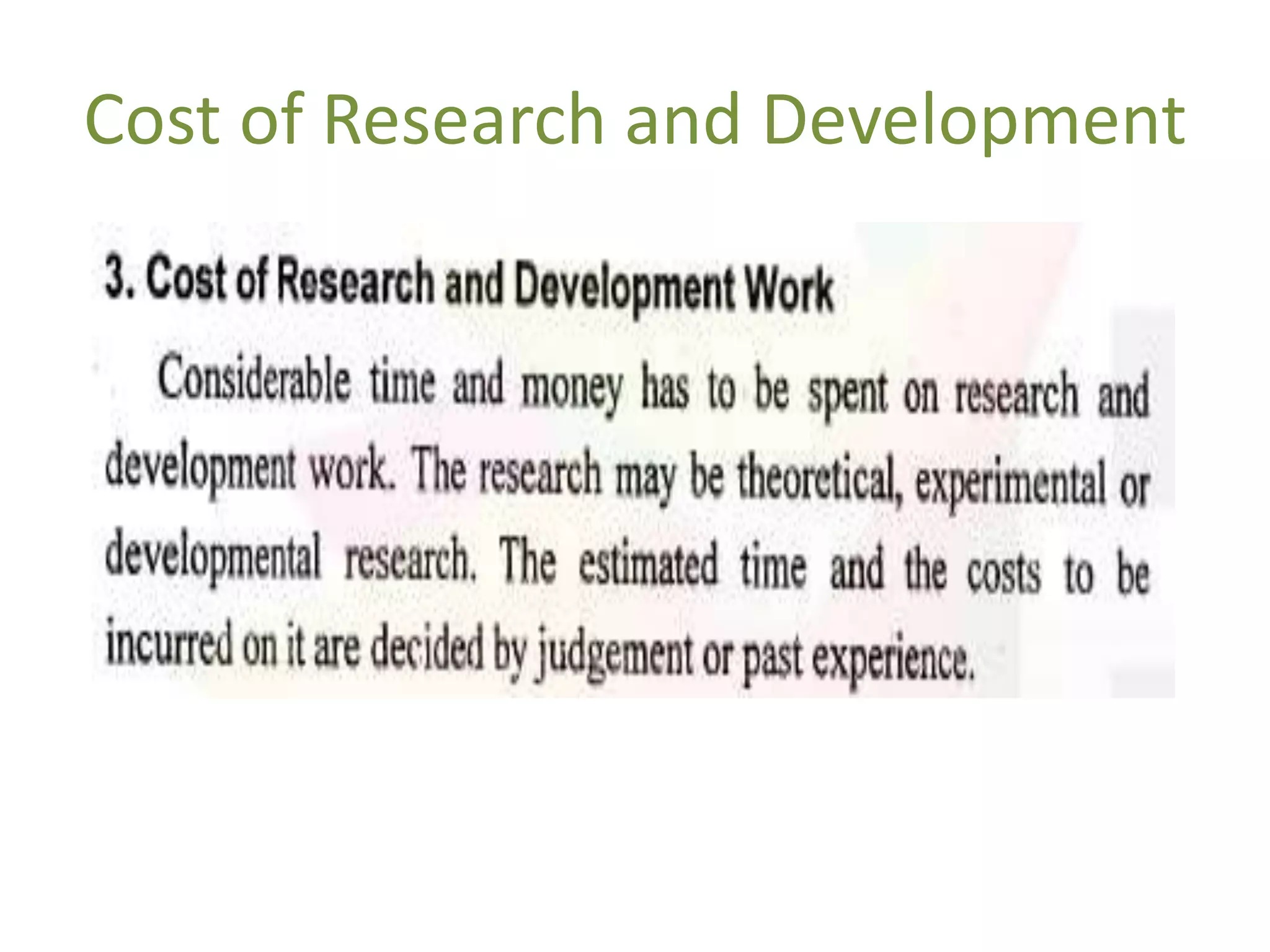 Cost of Research and Development
 