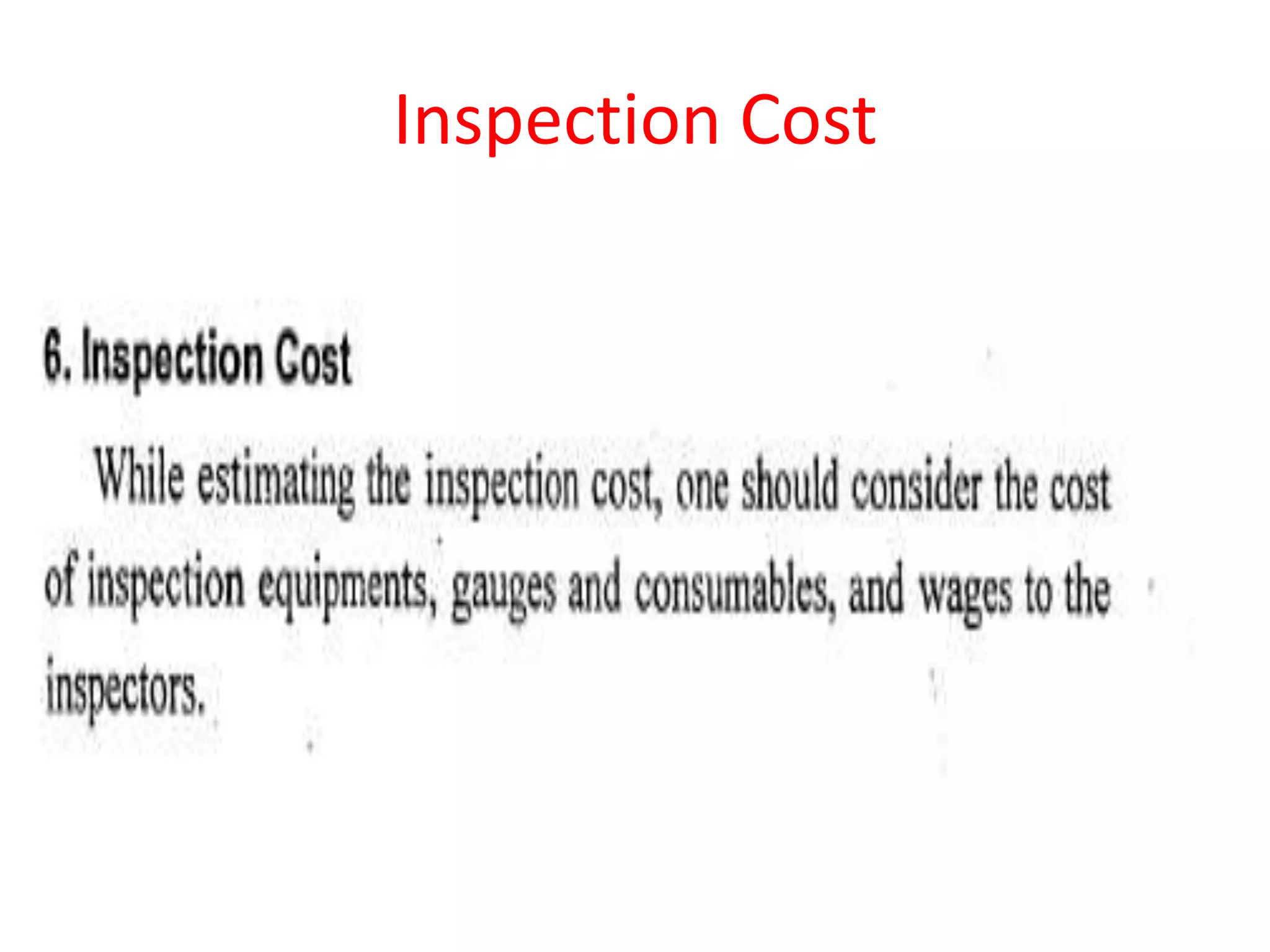 Inspection Cost
 