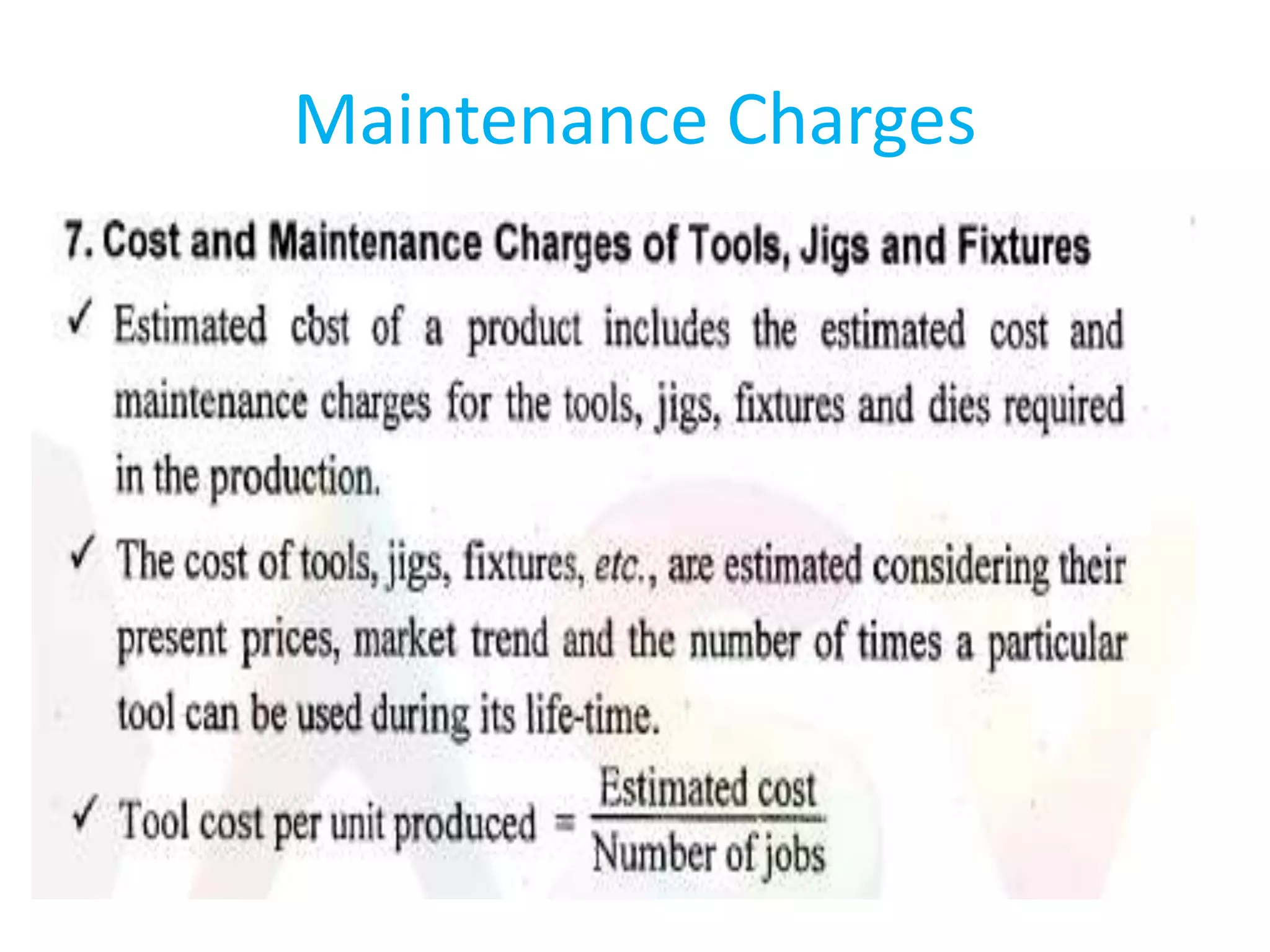 Maintenance Charges
 