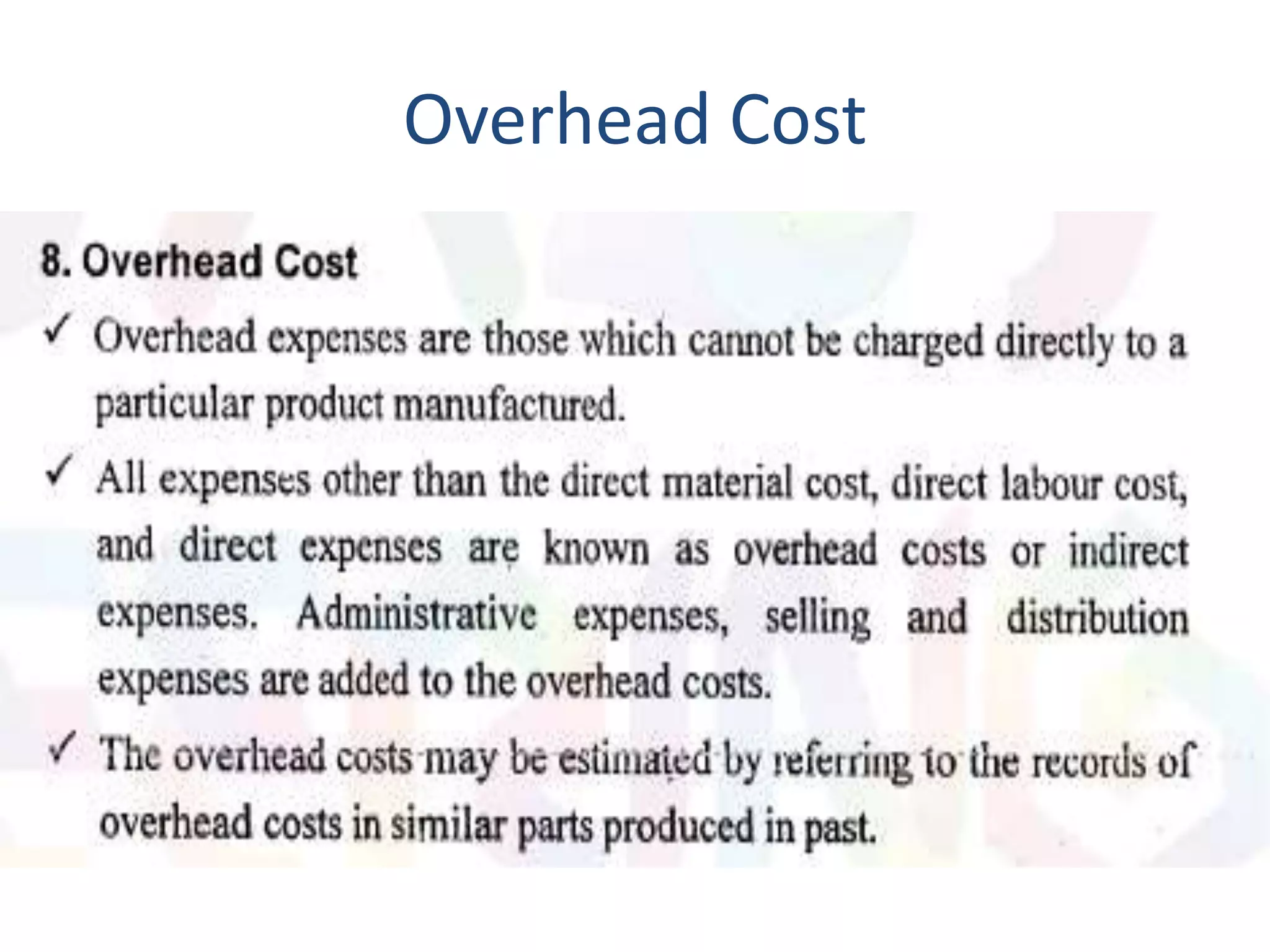Overhead Cost
 