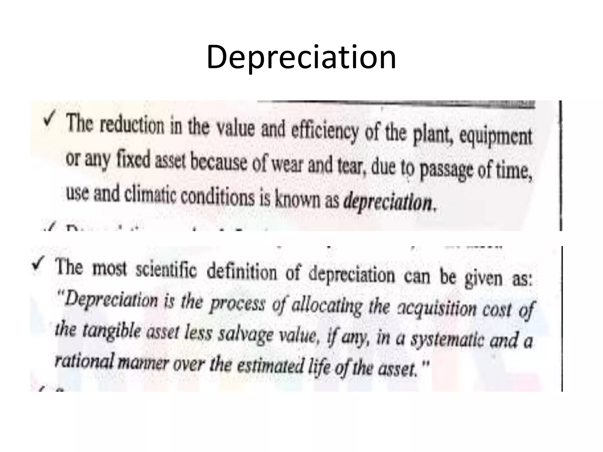 Depreciation
 