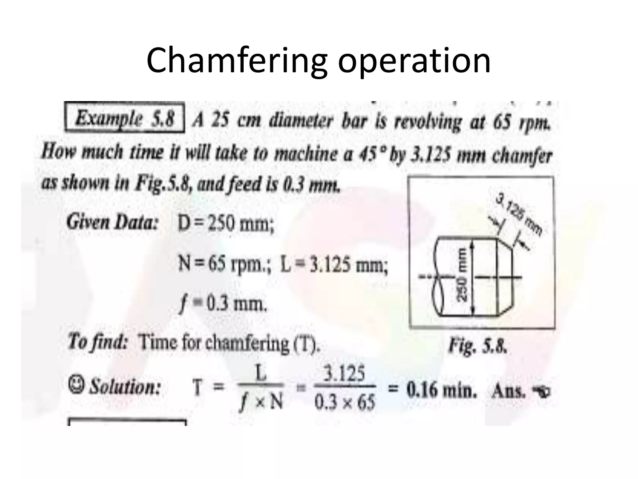 Chamfering operation
 