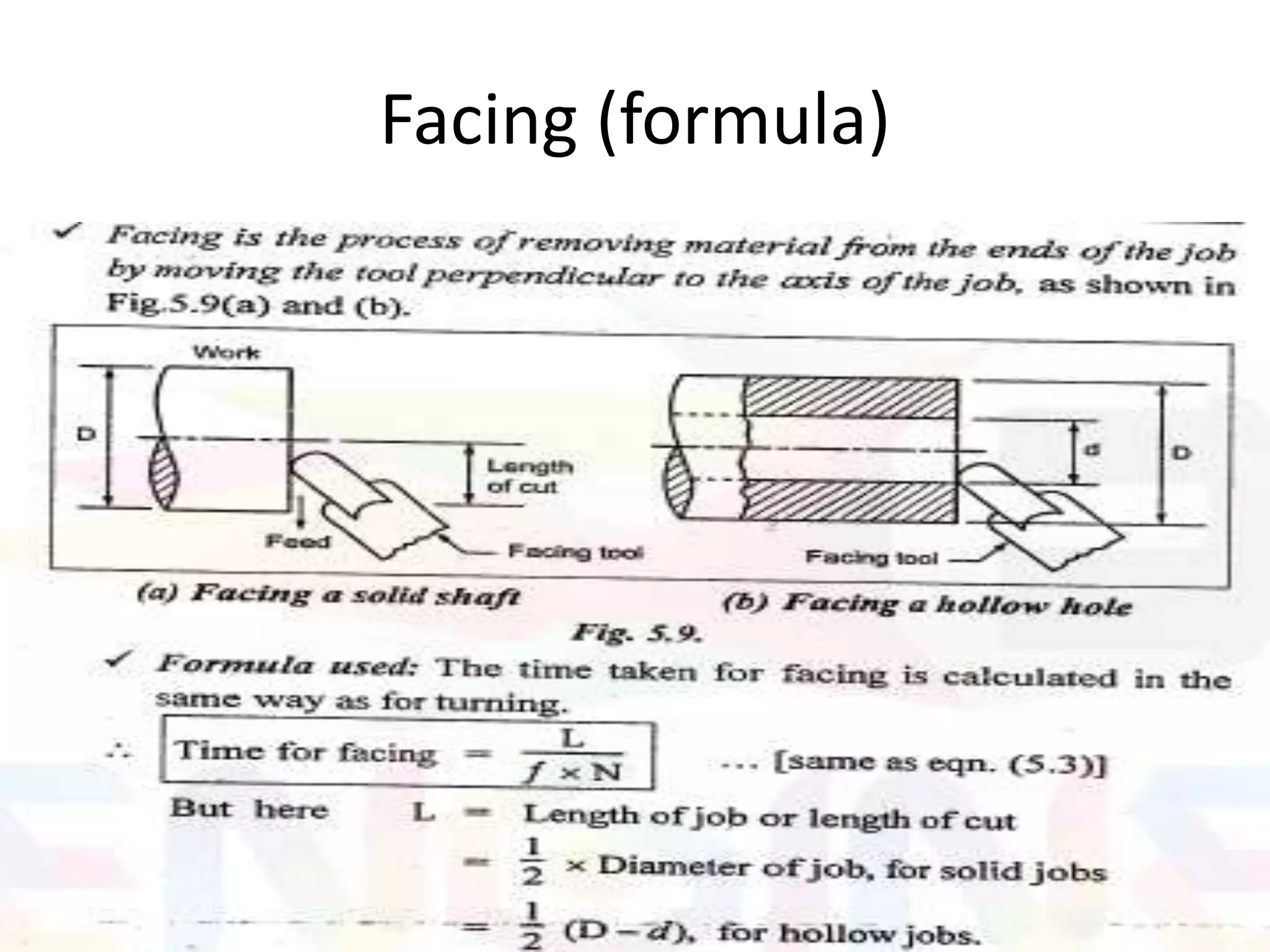 Facing (formula)
 
