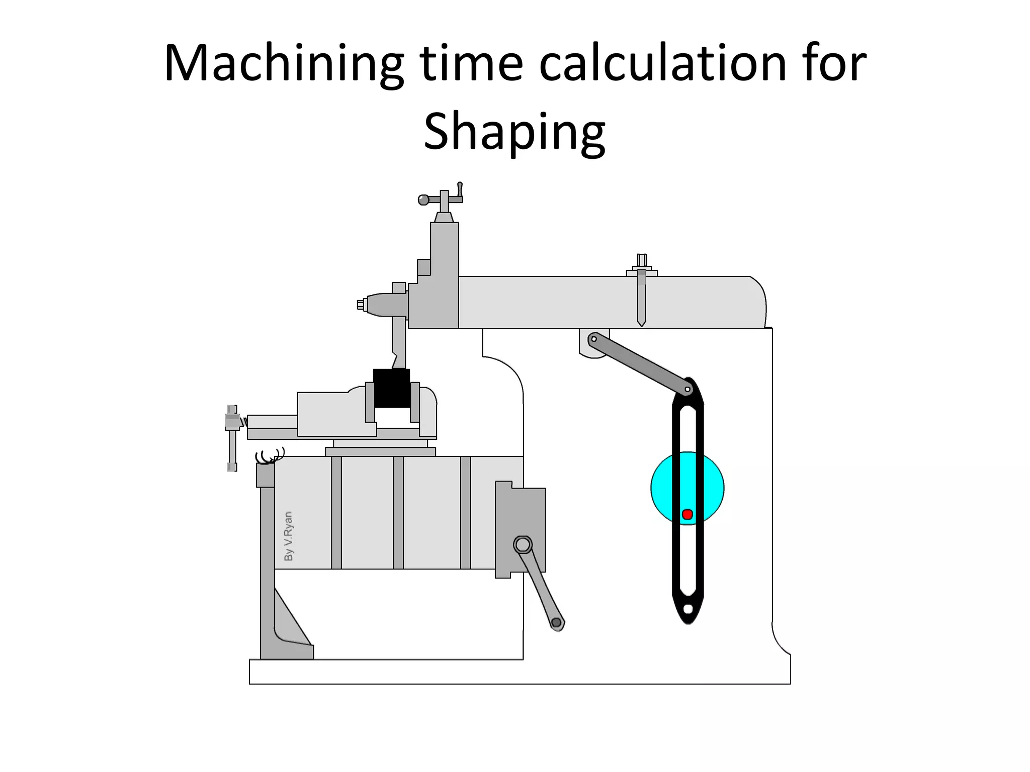Machining time calculation for
Shaping
 
