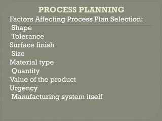 Process planning and cost estimation- Layout | PPTX