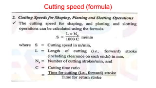 Cutting speed (formula)
 
