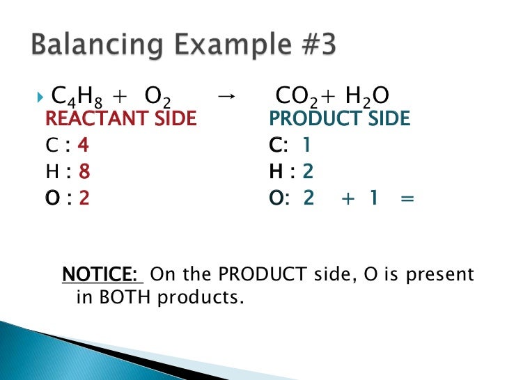 Balancing Chemical Reactions
