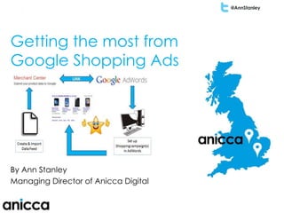 London | 10–13 February 2014 | #SESLON |
@SESConf
@AnnStanley
How to Design, Segment
& Optimise an AdWords
Enhanced Campaign
Getting the most from
Google Shopping Ads
By Ann Stanley
Managing Director of Anicca Digital
 