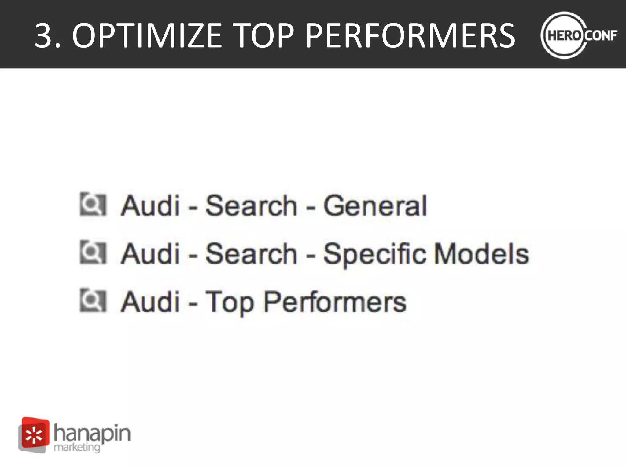 3. OPTIMIZE TOP PERFORMERS