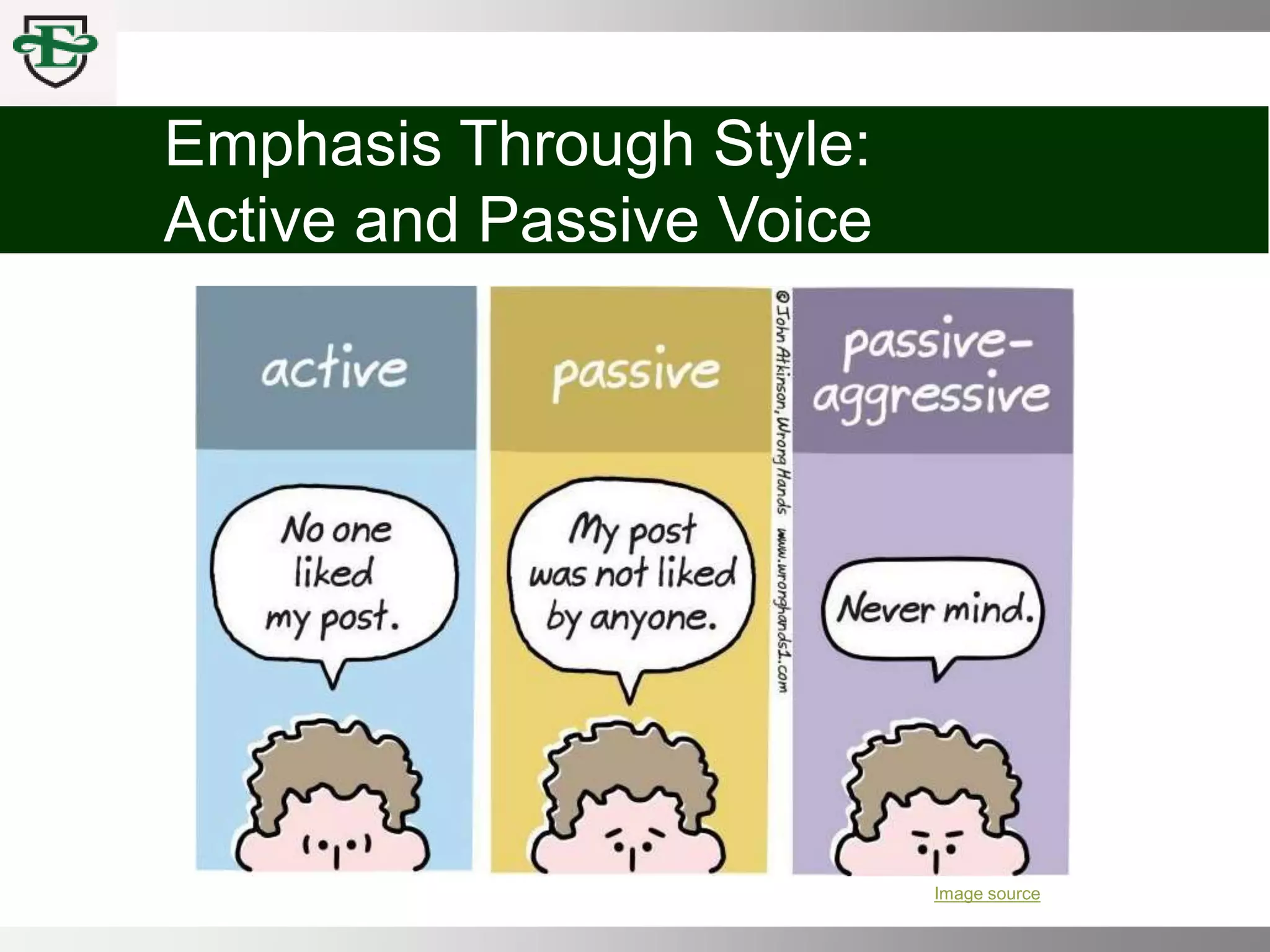 COMM 100 Chpt 3 Emphasis, Voice, and Style