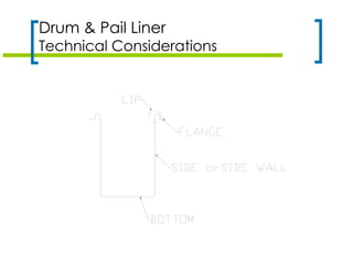 Drum & Pail Liner
Technical Considerations
 