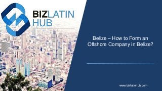 Belize – How to Form an
Offshore Company in Belize?
www.bizlatinhub.com
 