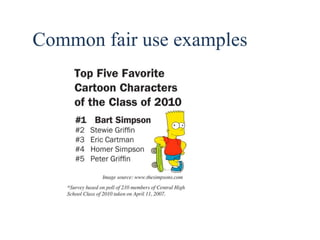 51 
Common fair use examples 
 