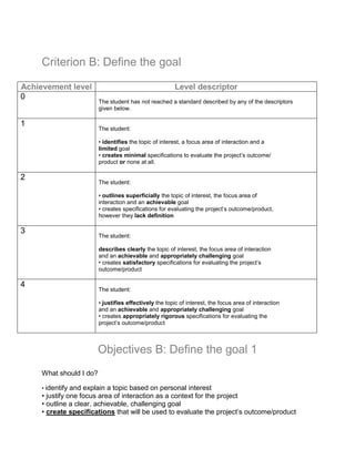 Pp criteria & objectives[1] | DOCX