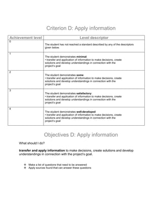 Pp criteria & objectives[1] | DOCX