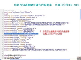 您是否知道關鍵字廣告的點閱率    大概只介於 3%~10% 