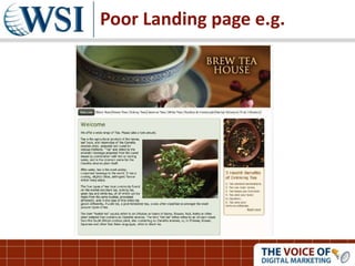 Poor Landing page e.g.
 