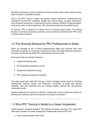 PPC Training in Noida – Google Ads Certification Course | DigiPims | PDF