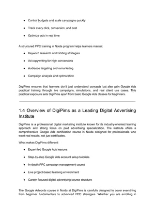 PPC Training in Noida – Google Ads Certification Course | DigiPims | PDF
