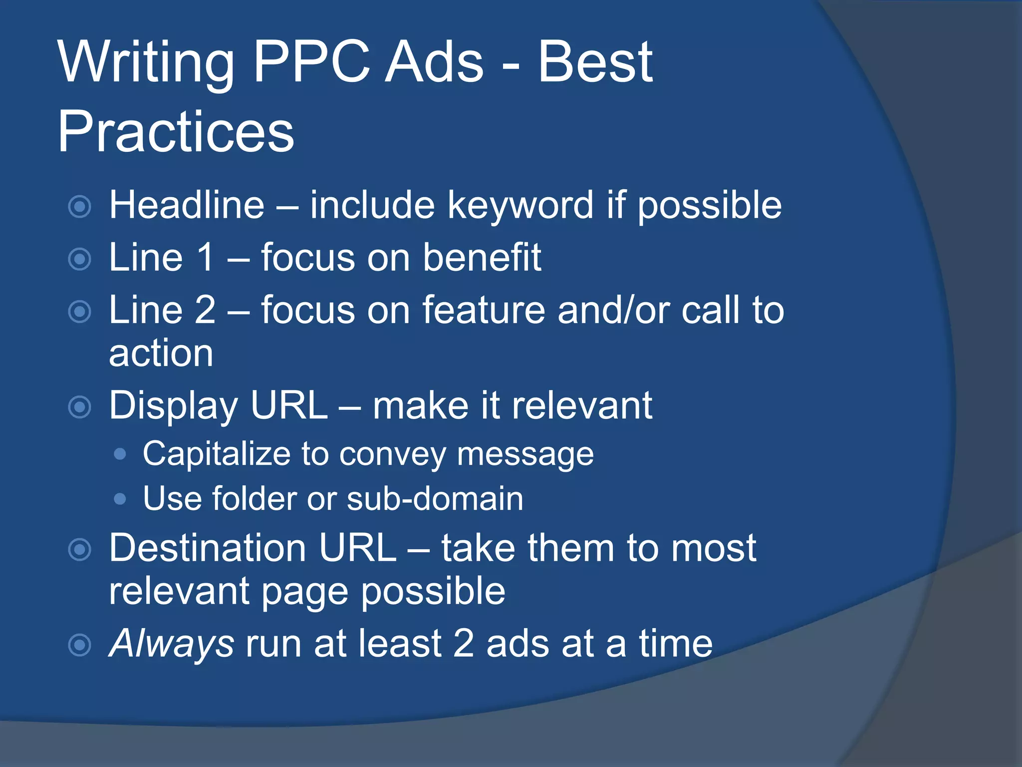 Only one exclamation point (!) per ad