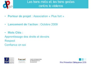 Prix Prévention Délinquance 2009