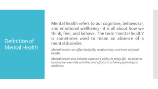 Ppda lecture 5 understanding mental health slideshare version | PPT