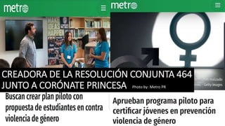 CREADORA DE LA RESOLUCIÓN CONJUNTA 464
JUNTO A CORÓNATE PRINCESA Photo by: Metro PR
 