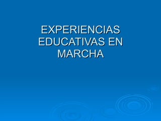 EXPERIENCIAS EDUCATIVAS EN MARCHA 