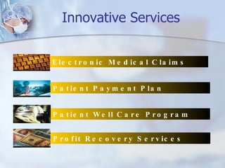 Innovative Services Patient Payment Plan   Electronic Medical Claims   Profit Recovery Services Patient Well Care Program   