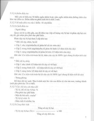 PHƯƠNG PHÁP ĐIỀU TRA DỊCH HẠI TRÊN CÂY RAU