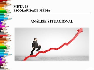 META 08
ESCOLARIDADE MÉDIA
ANÁLISE SITUACIONAL
 