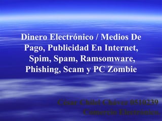 César Chilel Chávez 0510239  Comercio Electrónico. Dinero Electrónico / Medios De Pago, Publicidad En Internet, Spim, Spam, Ramsomware, Phishing, Scam y PC Zombie 