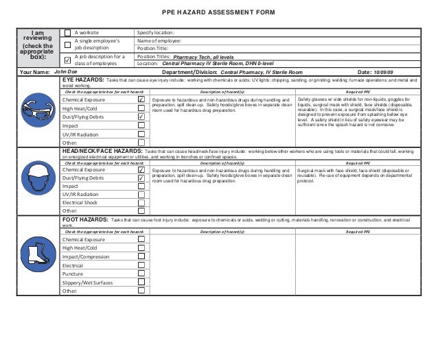 ppe hazard assessment form 5 638