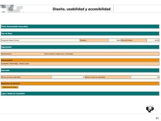 Diseño, usabilidad y accesibilidad




                                     31
 